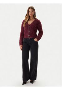 Guess Kardigan W5BR91 Z3JI2 Bordowy Relaxed Fit. Kolor: czerwony. Materiał: syntetyk #3