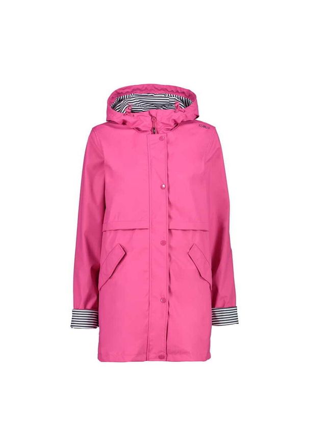 Kurtka przeciwdeszczowa damska z kapturem CMP. Typ kołnierza: kaptur. Kolor: różowy. Materiał: puch. Sport: turystyka piesza