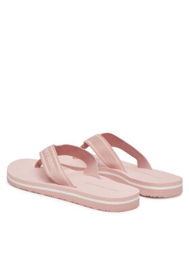 TOMMY HILFIGER - Tommy Hilfiger Japonki Hilfiger Webbing Beach Sandal FW0FW08515 Różowy. Kolor: różowy. Materiał: materiał