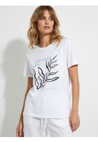 Sinsay - Koszulka z nadrukiem - biały. Kolor: biały. Wzór: nadruk #1