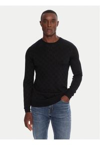 Karl Lagerfeld - KARL LAGERFELD Sweter 655018 554302 Czarny Regular Fit. Typ kołnierza: dekolt w karo. Kolor: czarny. Materiał: wiskoza