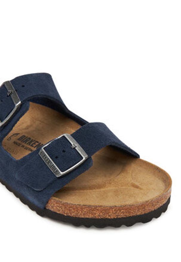 Birkenstock Klapki Arizona 1030916 Granatowy. Kolor: niebieski. Materiał: skóra, zamsz
