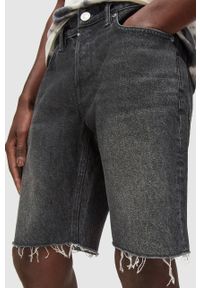 AllSaints Szorty jeansowe męskie kolor czarny. Kolor: czarny. Materiał: jeans #3