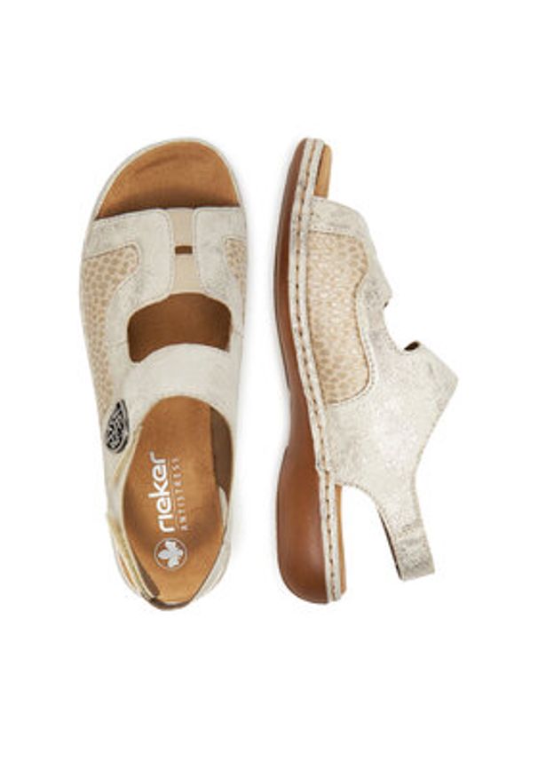 Rieker Sandały 65989-90 Beżowy. Kolor: beżowy. Materiał: syntetyk, materiał