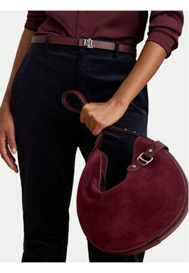 Lauren Ralph Lauren - LAUREN RALPH LAUREN Torebka 431980157003 Bordowy. Kolor: czerwony. Materiał: skórzane, zamszowe