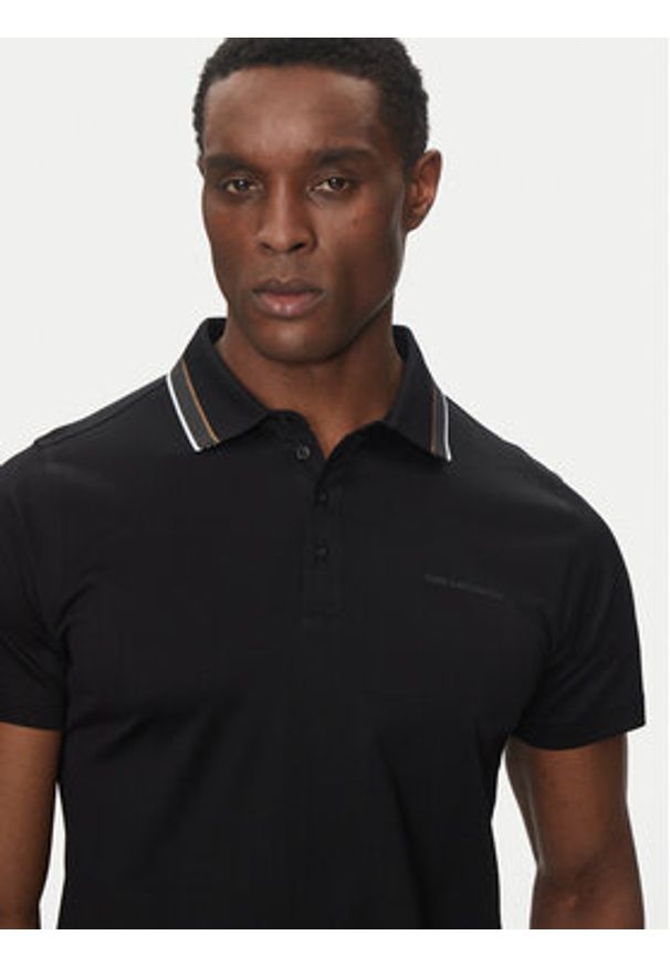 Karl Lagerfeld - KARL LAGERFELD Polo 745002 552200 Czarny Slim Fit. Typ kołnierza: polo. Kolor: czarny. Materiał: bawełna