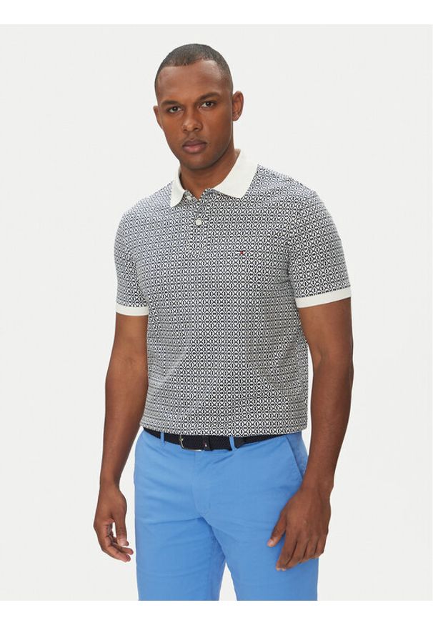 TOMMY HILFIGER - Tommy Hilfiger Polo Interlock MW0MW39234 Granatowy Regular Fit. Typ kołnierza: polo. Kolor: niebieski. Materiał: bawełna