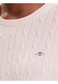 GANT - Gant Sweter 4800100 Różowy Slim Fit. Kolor: różowy. Materiał: bawełna #4