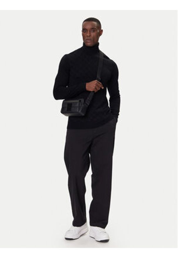 Karl Lagerfeld - KARL LAGERFELD Golf 655019 554303 Czarny Regular Fit. Typ kołnierza: golf. Kolor: czarny. Materiał: wiskoza
