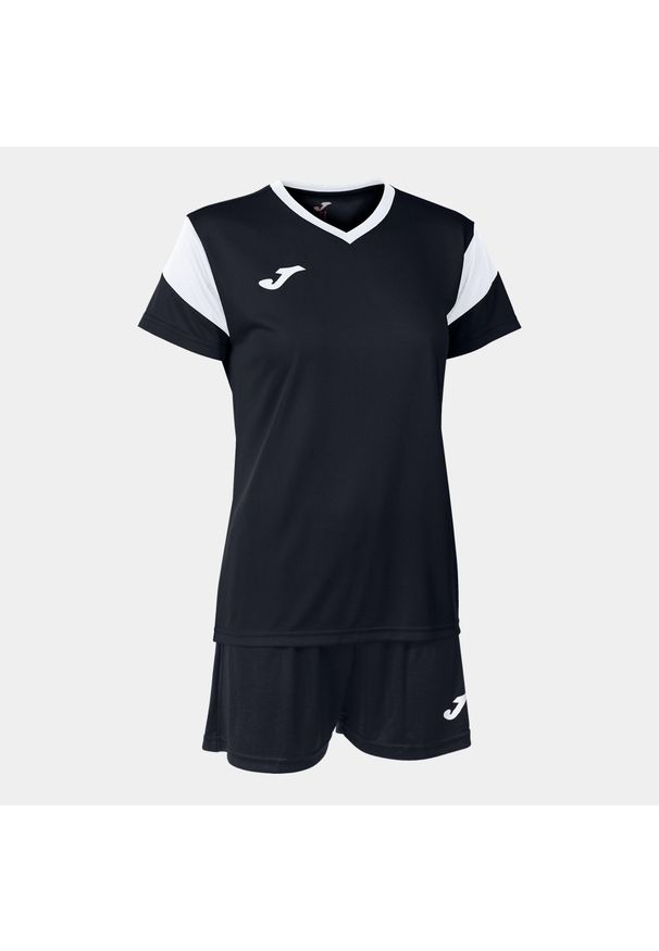 Zestaw piłkarski damski Joma Phoenix. Kolor: czarny, biały, wielokolorowy. Materiał: dresówka. Sport: piłka nożna
