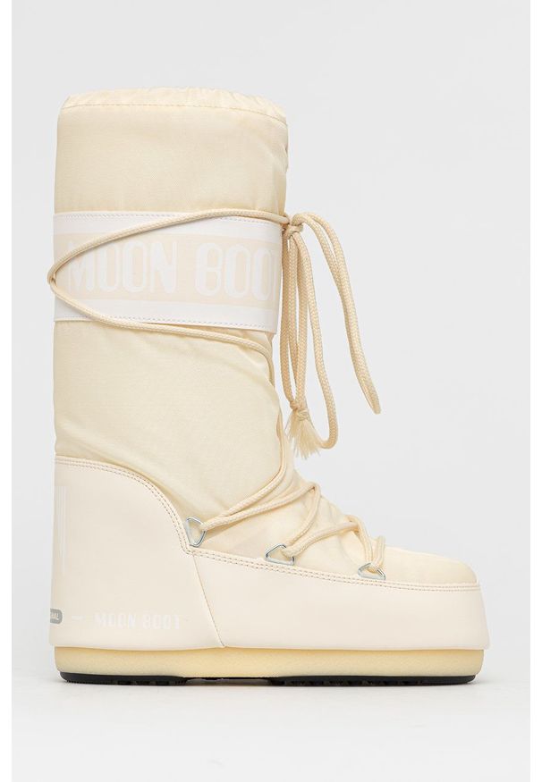Moon Boot - Śniegowce Nylon 14004400.MOON.BOOT.NYLO-CREAM. Nosek buta: okrągły. Zapięcie: sznurówki. Kolor: beżowy. Materiał: nylon