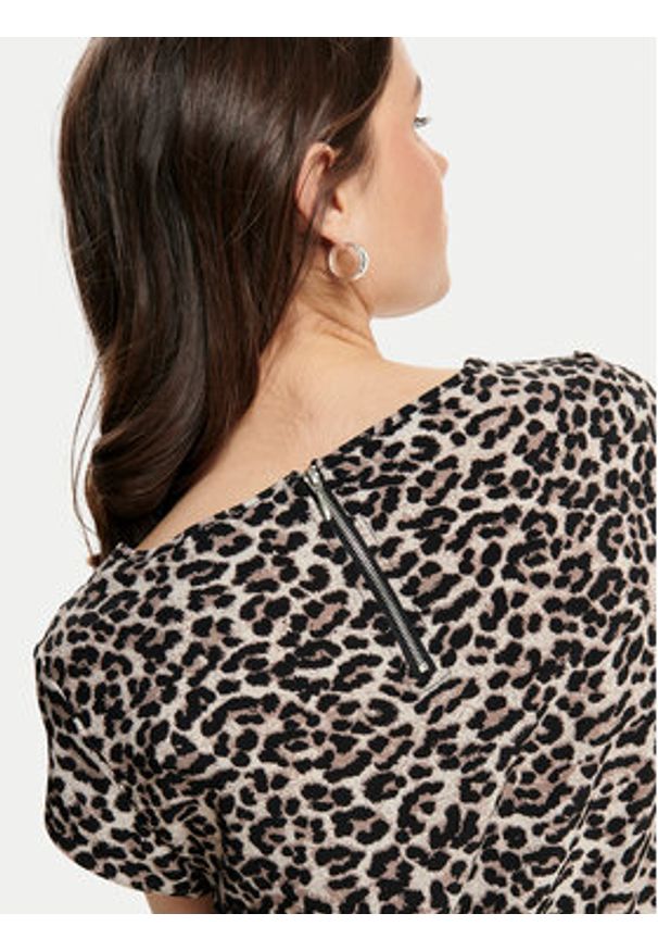 only - ONLY Bluzka Vic 15161116 Brązowy Regular Fit. Kolor: brązowy. Materiał: syntetyk