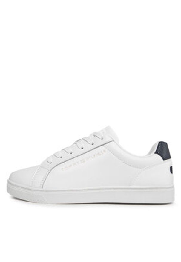 TOMMY HILFIGER - Tommy Hilfiger Sneakersy Essential Cupsole Sneaker FW0FW07687 Biały. Kolor: biały. Materiał: skóra