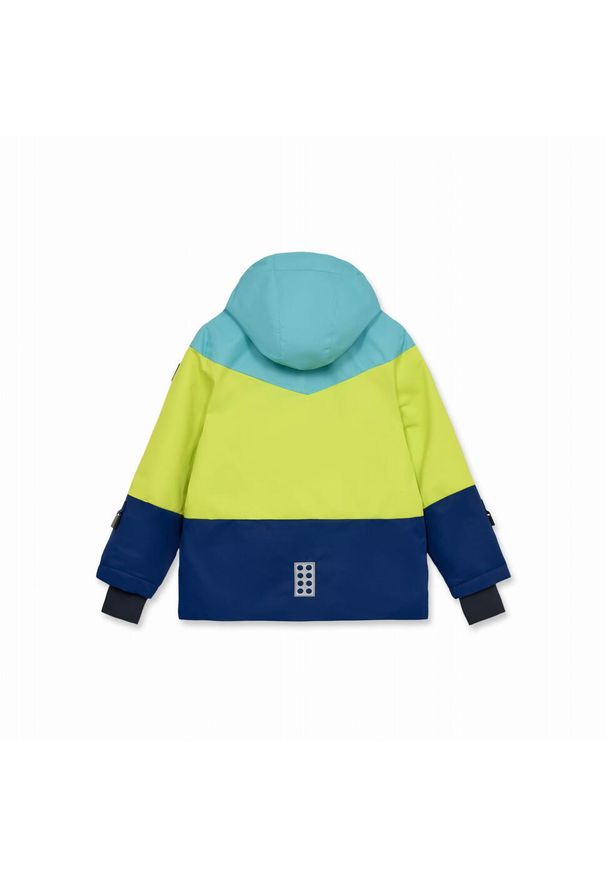 Kurtka zimowa dziecięca LEGO JESTED 708. Kolor: niebieski, wielokolorowy, żółty. Sezon: zima. Sport: narciarstwo