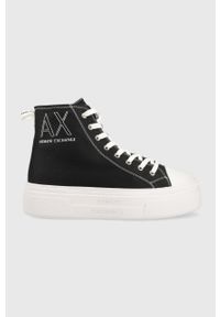 Armani Exchange trampki damskie kolor czarny XDZ026.XV695.S526. Nosek buta: okrągły. Kolor: czarny. Materiał: guma. Obcas: na platformie #1
