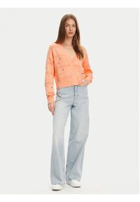 United Colors of Benetton - United Colors Of Benetton Kardigan 10C1E604W Pomarańczowy Regular Fit. Kolor: pomarańczowy. Materiał: bawełna #4
