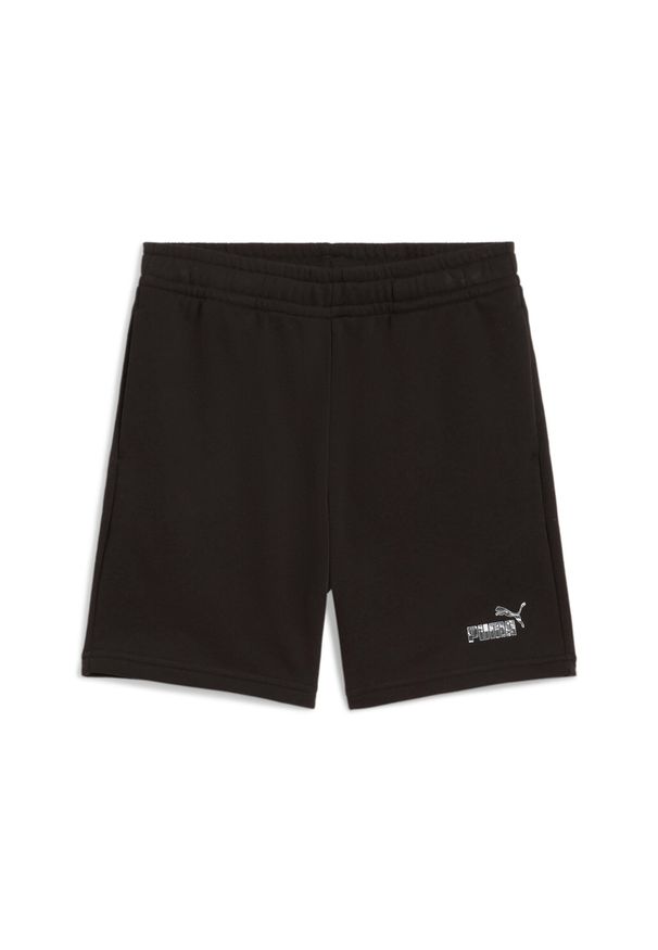 Szorty dla dzieci Puma ESS Camo. Okazja: na uczelnię. Kolor: czarny. Długość: krótkie. Styl: młodzieżowy, sportowy. Sport: fitness, joga i pilates