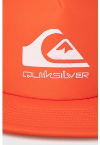 Quiksilver czapka dziecięca kolor pomarańczowy z nadrukiem. Kolor: pomarańczowy. Wzór: nadruk