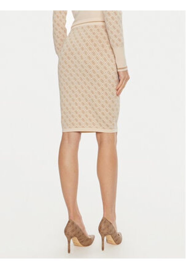 Guess Spódnica ołówkowa W4BD53 Z37K0 Beżowy Slim Fit. Kolor: beżowy. Materiał: syntetyk