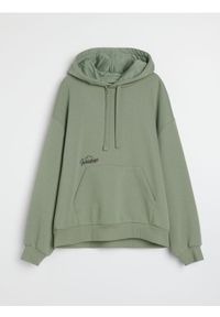 Sinsay - Bluza hoodie - zielony. Kolor: zielony