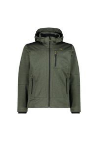 Kurtka męska turystyczna CMP M. Typ kołnierza: kaptur. Kolor: zielony. Materiał: softshell. Sport: turystyka piesza #1