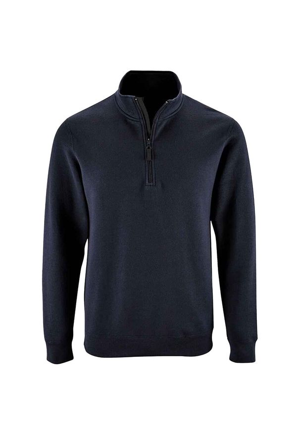 SOL'S - Sweter Męski Stan Zip Z Kołnierzem Stojącym. Kolor: niebieski