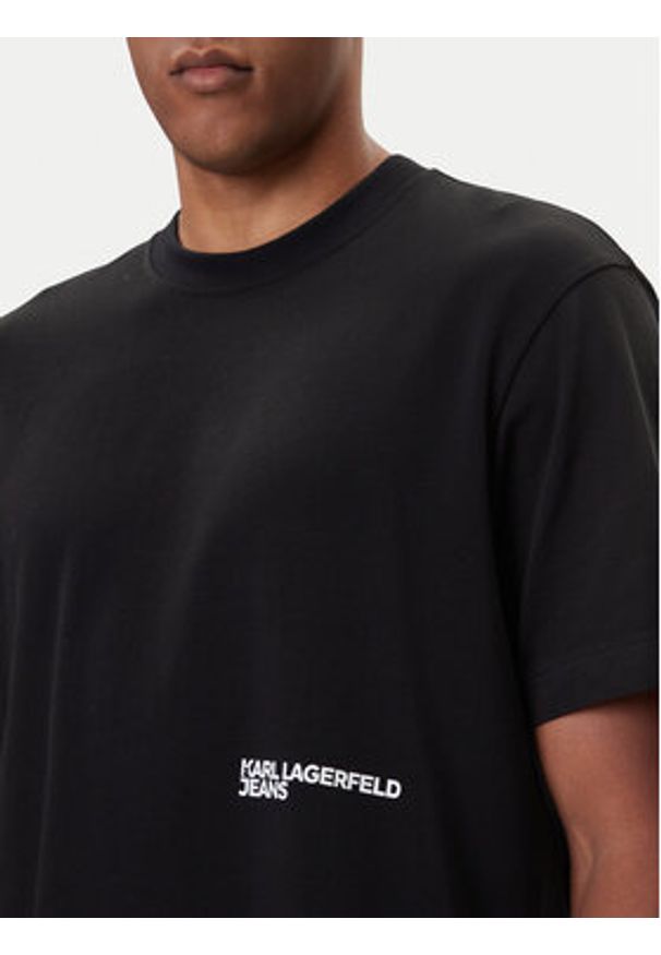 Karl Lagerfeld Jeans T-Shirt A4M17030 Czarny Relaxed Fit. Kolor: czarny. Materiał: bawełna