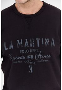 La Martina - LA MARTINA Czarna bluza męska z vintage logo, Rozmiar 3XL. Kolor: czarny. Styl: vintage #4