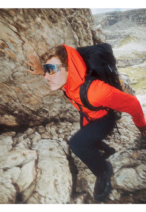 4f - 4F Bluza trekkingowa szybkoschnąca męska - pomarańczowa XL. Kolor: czerwony. Materiał: materiał