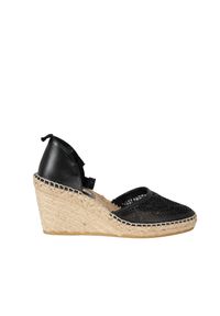 Pinko Espadryle "Patty" | 1H211A Y86A | Kobieta | Czarny. Okazja: na co dzień. Kolor: czarny. Materiał: skóra. Wzór: ażurowy, aplikacja. Obcas: na koturnie. Styl: klasyczny, casual, elegancki #5