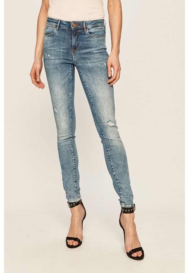 Guess Jeans - Jeansy. Kolor: niebieski. Materiał: bawełna, jeans, denim, elastan, poliester