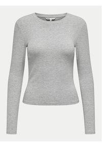 only - ONLY Bluzka Riley 15323159 Szary Slim Fit. Kolor: szary. Materiał: bawełna
