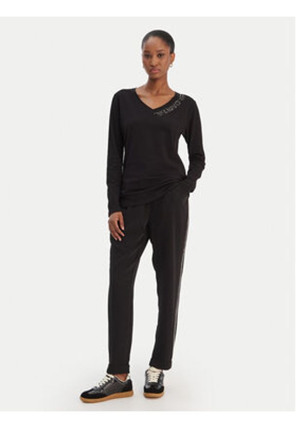 Liu Jo Sport Bluzka TA6053 JS003 Czarny Regular Fit. Kolor: czarny. Materiał: bawełna. Styl: sportowy