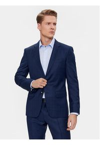 BOSS - Boss Garnitur H-Huge 50509502 Granatowy Slim Fit. Kolor: niebieski. Materiał: wełna #7