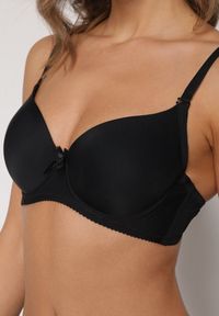 Renee - Czarny Gładki Biustonosz o Klasycznym Fasonie Arriethia. Kolor: czarny. Wzór: gładki #6