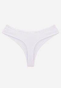 Renee - Białe Majtki Typu Stringi z Bawełną i Koronką Zeliche. Kolor: biały. Materiał: bawełna, koronka. Wzór: koronka #3