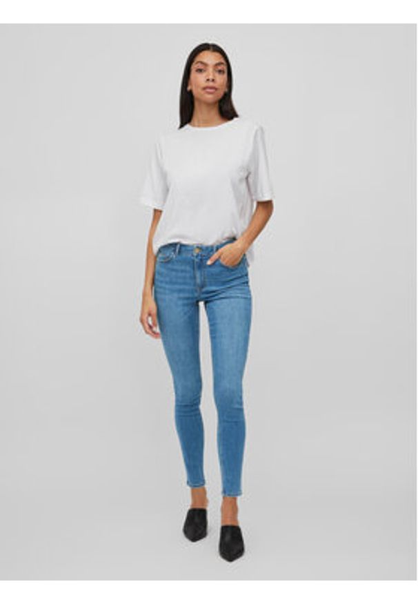 Vila Jeansy Sarah 14084766 Niebieski Skinny Fit. Kolor: niebieski
