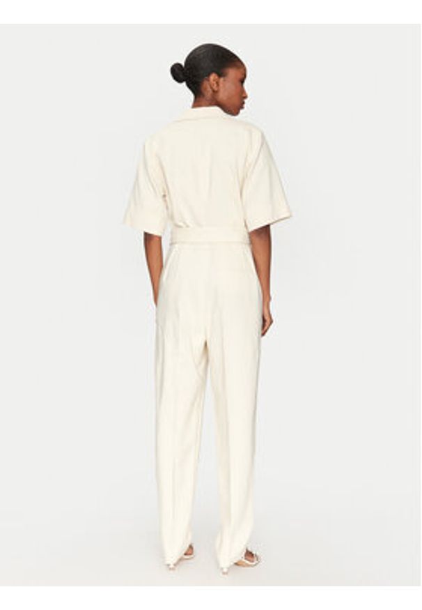 Marella Kombinezon Banana 2513241011 Biały Slim Fit. Kolor: biały. Materiał: wiskoza