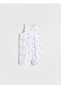 Reserved - Bawełniany kombinezon - biały. Kolor: biały. Materiał: bawełna #1