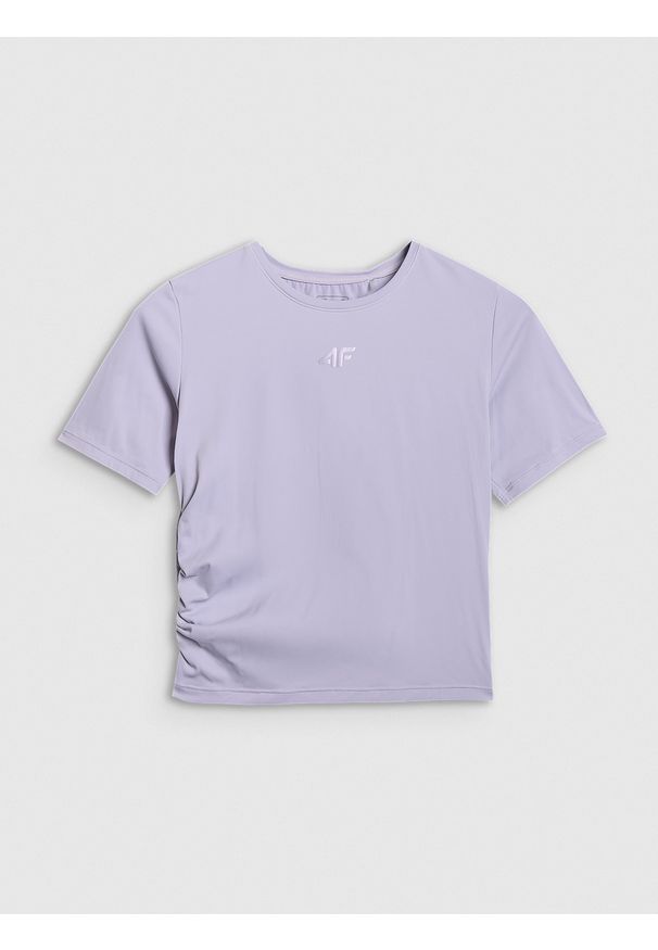 4f - 4F Crop-top do jogi i pilatesu szybkoschnący damski - niebieski XS. Kolor: niebieski. Sport: joga i pilates