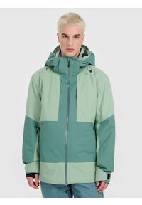 4f - 4F Kurtka narciarska membrana Dermizax 20000 męska - oliwkowa 3XL. Typ kołnierza: kołnierzyk stójkowy. Kolor: oliwkowy, brązowy, wielokolorowy. Materiał: poliester, materiał. Wzór: gładki. Sezon: zima #1