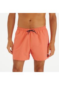 OLAIAN - Spodenki surfingowe krótkie męskie Olaian 100 15" Hendaia Pockets. Kolor: czerwony, pomarańczowy, wielokolorowy. Materiał: poliester, materiał. Długość: krótkie