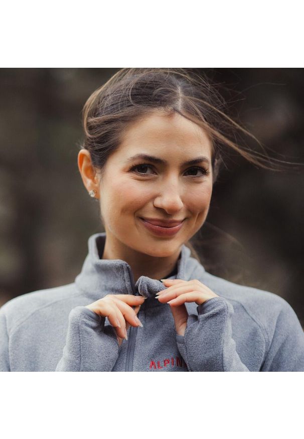 Bluza turystyczna polarowa damska 1/3 zip Alpinus Lucania Tactical. Kolor: szary. Materiał: polar. Sport: turystyka piesza