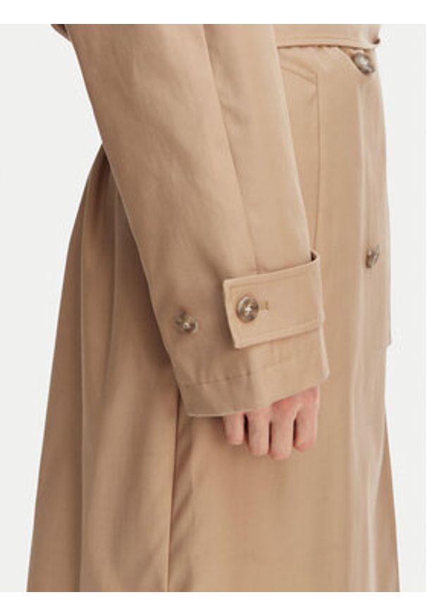 Calvin Klein Trencz LV044C501G Beżowy Regular Fit. Kolor: beżowy. Materiał: bawełna