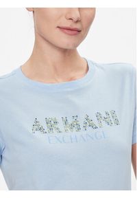 Armani Exchange T-Shirt 3DYT13 YJ8QZ 15DD Błękitny Regular Fit. Kolor: niebieski. Materiał: bawełna #4
