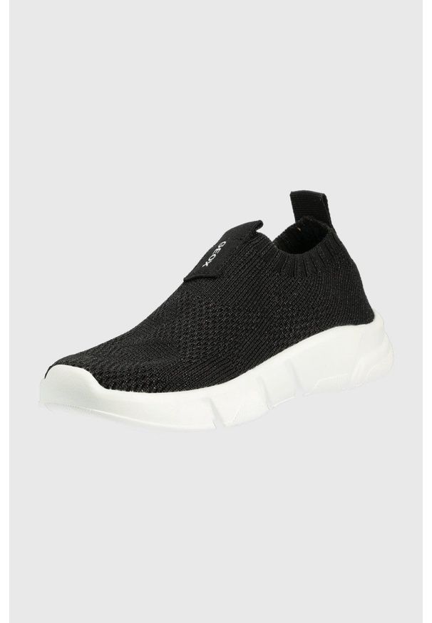 Geox buty dziecięce kolor czarny. Nosek buta: okrągły. Kolor: czarny. Materiał: guma