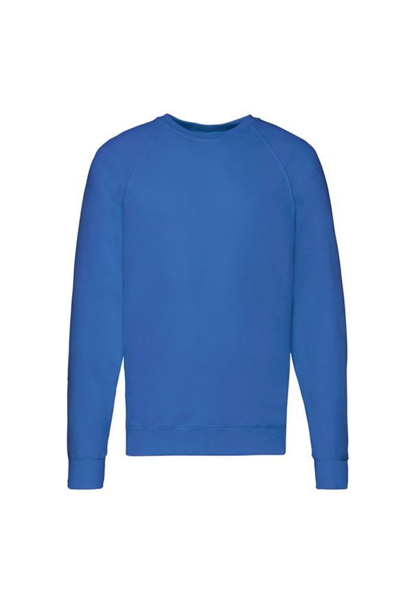 FRUIT OF THE LOOM - Lekki Męski Sweter Raglanowy. Kolor: niebieski. Długość rękawa: raglanowy rękaw