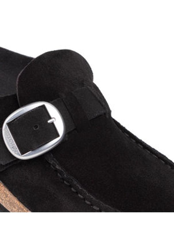 Birkenstock Klapki Buckley 1017826 Czarny. Kolor: czarny. Materiał: welur, skóra
