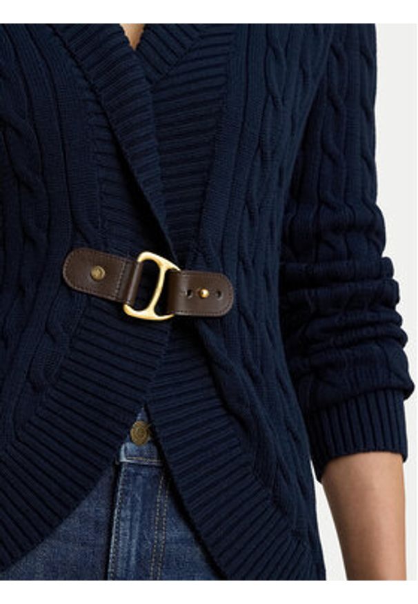 Lauren Ralph Lauren - LAUREN RALPH LAUREN Kardigan 200P03473001 Granatowy Regular Fit. Kolor: niebieski. Materiał: bawełna
