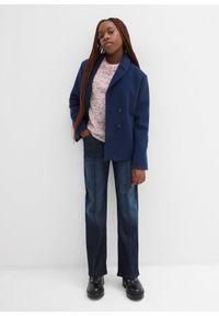 bonprix - Dżinsy z szerokimi nogawkami, mid waist. Kolor: niebieski. Styl: elegancki #3